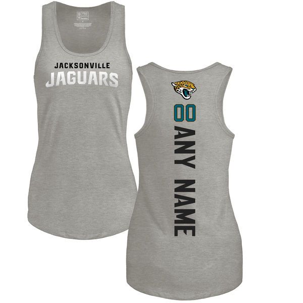 Women Jacksonville Jaguars Fanatics Branded Ash Custom Backer Tank Top T-Shirt->nfl t-shirts->Sports Accessory